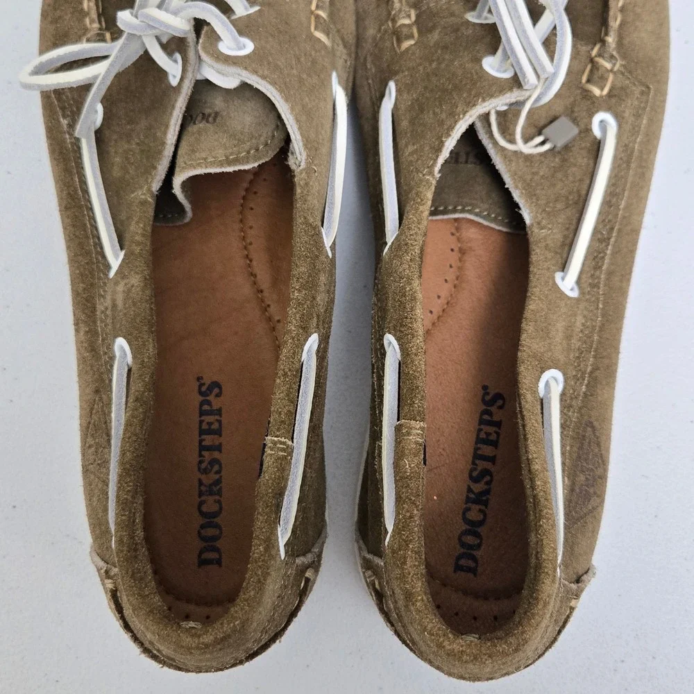 Docksteps Men's Brown Suede Boat Shoes Lace Up Casual Comfort‎ Size 44